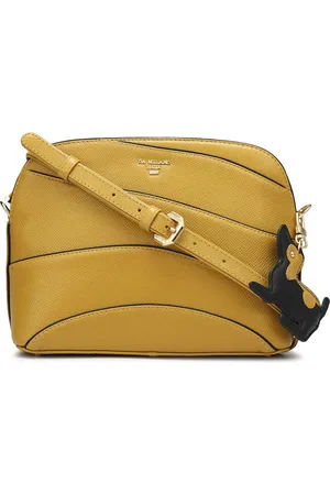 Da Milano Textured Zip Detail Leather Sling Bag