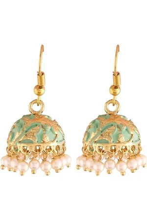I Jewels Gold-Plated Contemporary Jhumkas Earrings