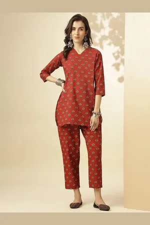 Roadster The Lifestyle Co Printed Pure Cotton Tunic & Trouser Co-ord