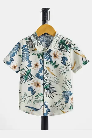BAESD Boys Standard Floral Opaque Printed Party Shirt