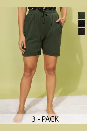 Dollar Missy Women Pack Of 3 Mid Rise Cotton Sports Shorts