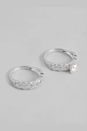 DressBerry Women Set of 2 Stone-Studded Finger Ring