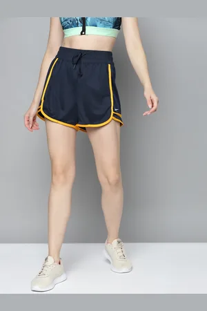 Reebok Women Navy Blue Regular Shorts With Side Stripes