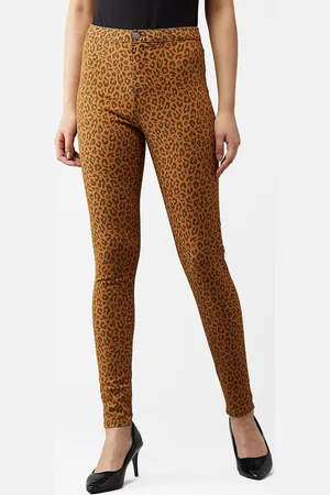 KOTTY Women Brown Printed Skinny Fit Jeggings
