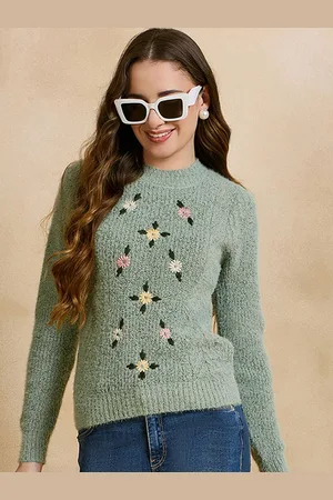 CLAPTON Women Floral Woollen Pullover
