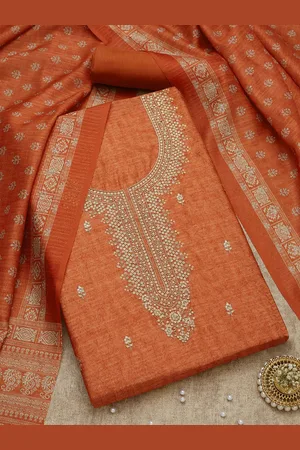 Soch Floral Embroidered Sequinned Chanderi Unstitched Dress Material
