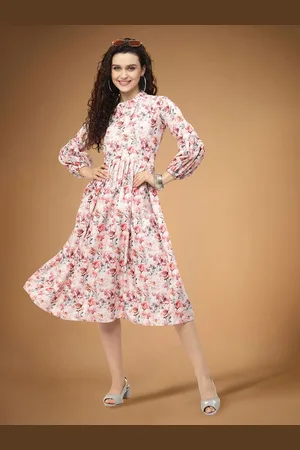 Moda Rapido Floral Print Applique Fit & Flare Dress