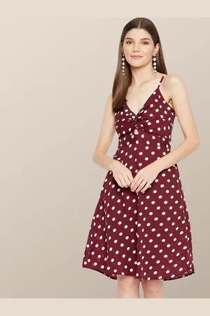 Chemistry Polka Dot Print Crepe Dress