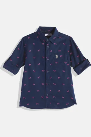 Ralph Lauren Boys Navy Blue Printed Cotton Casual Shirt