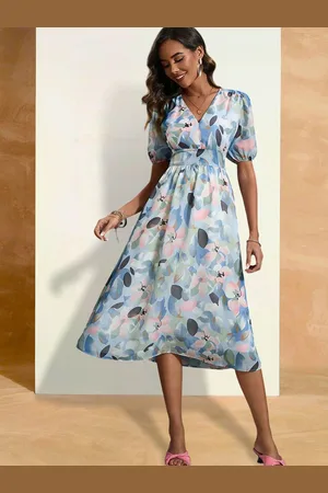 Moda Rapido Floral Print Applique Fit & Flare Dress