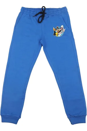 LOONEY TUNES Boys Blue Solid Slim-Fit Joggers