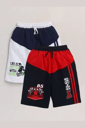 YK Boys Pack Of 2 Assorted Colourblocked Printed Pure Cotton Shorts
