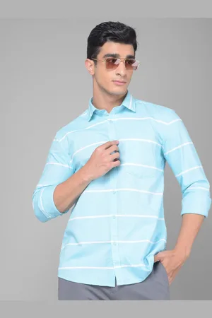 Crimsoune Club Horizontal Stripes Slim Fit Pure Cotton Casual Shirt