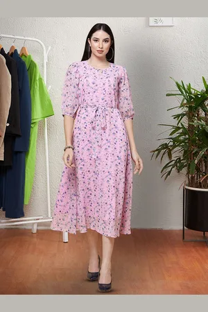 Moda Rapido Floral Print Applique Fit & Flare Dress