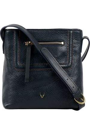 Hidesign Navy Blue Textured Leather Sling Bag