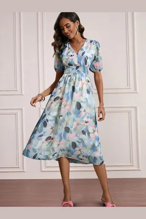 Moda Rapido Floral Print Applique Fit & Flare Dress