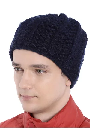 Magic Needles Men Acrylic Self Design Beanie