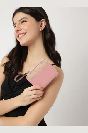 Fastrack Girls Colourblocked Zip Detail Two Fold Wallet