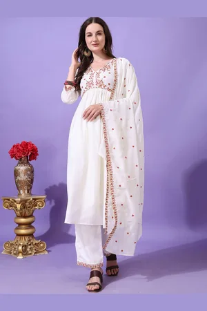 Kalini Women Ethnic Motifs Embroidered Regular Thread Work Kurta with Palazzos & With Dupatta