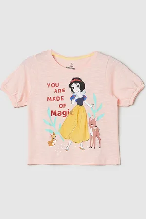 Max Collection Girls Graphic Printed Round Neck Cotton T-shirt