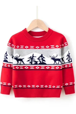 Stylecast Boys Red Graphic Printed Pullover