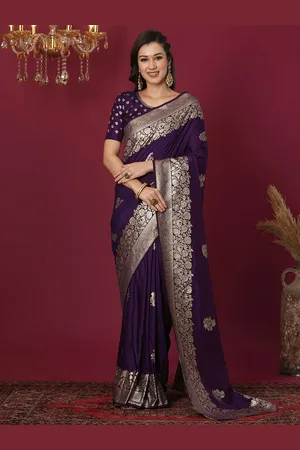 Satrani Woven Design Zari Banarasi Saree