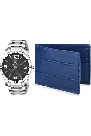 MARKQUES Men Blue & Silver Solid Leather Accessory Gift Set