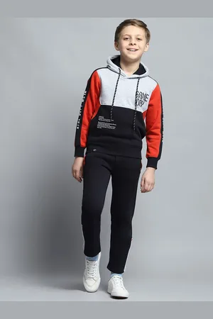 Monte Carlo Boys Printed Hooded Neck Full Sleeve Tracksuit