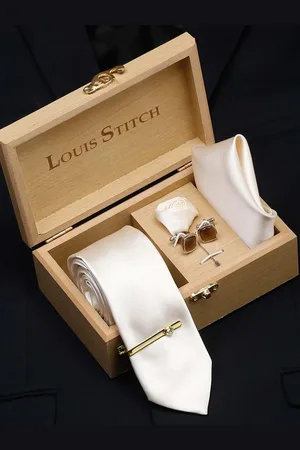 LOUIS STITCH Men Ethic Luxury Italian Silk Necktie Set