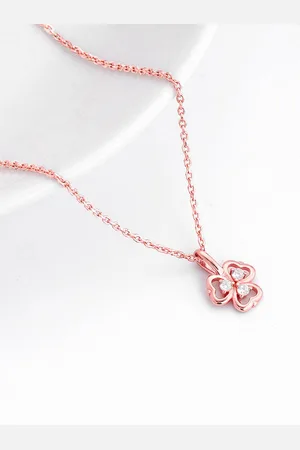 GIVA 925 Sterling Silver Rose Gold Plated Floral Pendant