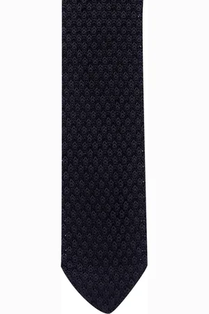 The Tie Hub Men Black Woven Design Skinny Tie
