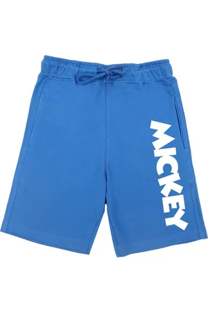 Wear Your Mind Boys Blue Typography Printed Mickey Shorts