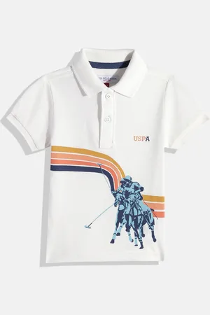 Ralph Lauren Boys Brand Logo Printed Polo Collar Pure Cotton T-shirt