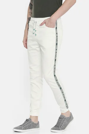 SPYKAR Men White Regular Fit Solid Joggers