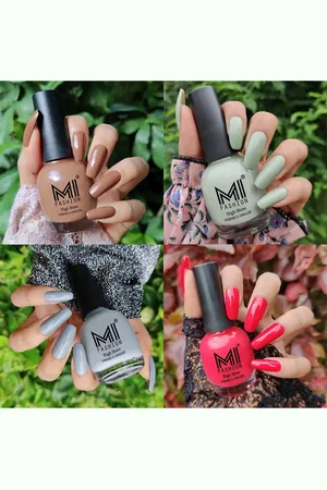 MI FASHION Set Of 4 Ultra High Glass HD 3D Shine Long Lasting Nail Polish 60ml