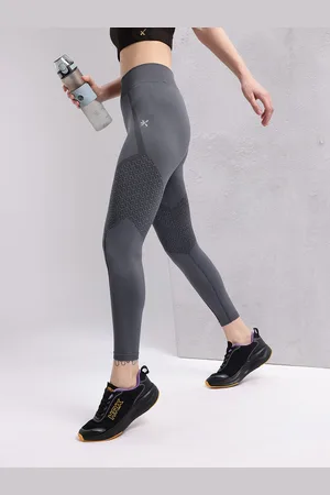 HRX Women Abstract Self Design Rapid-Dry Antimicrobial Running Tights