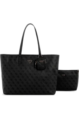 Guess Printed PU Structured Tote Bag with Cut Work