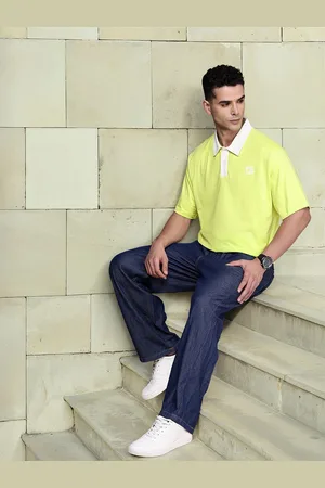 French Connection Polo Collar Drop-Shoulder Sleeves Relaxed Fit Pure Cotton T-shirt