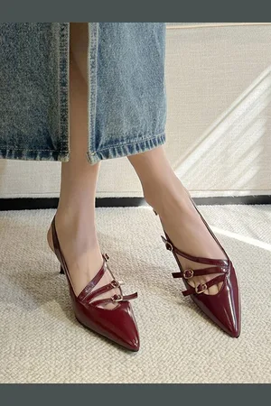 Street Style Store Women Slim Pumps With Buckles