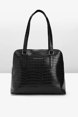 Lino Perros Women Croc Textured Structured Shoulder Bag