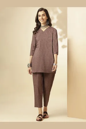 Roadster The Lifestyle Co Floral Printed Pure Cotton Tunic & Trousers Co-Ords
