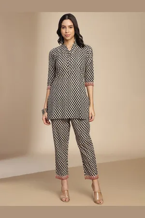 Roadster The Lifestyle Co Printed Pure Cotton Tunic & Trouser Co-ord