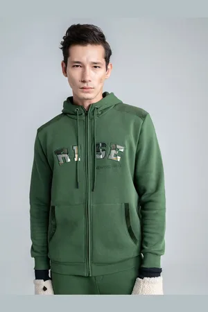 EDRIO Men Embroidered Hooded Long Sleeves Sweatshirt
