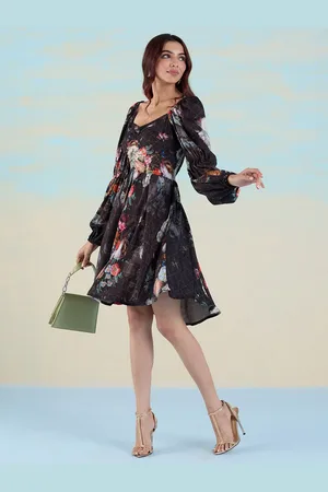 Liva Floral Print Liva Fit & Flare Dress
