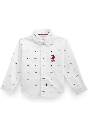 Ralph Lauren Boys Classic Typography Print Twill Spread Collar Cotton Casual Shirt
