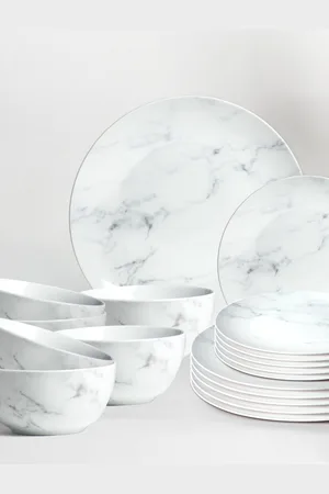 Anko White 6 Pieces Stoneware Glossy Dinner Set
