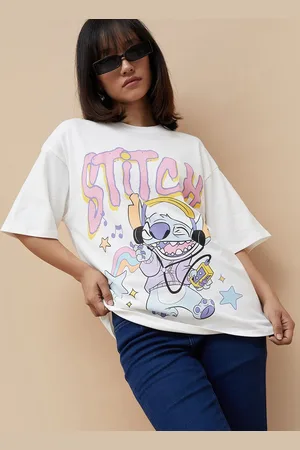 Lifestyle Women Graphic Printed Round Neck Cotton Oversized T-shirt