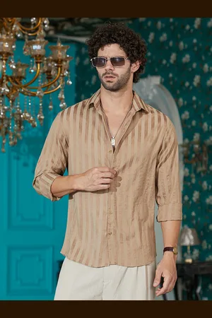 Campus Men Comfort Multi Stripes Opaque Printed Casual Shirt