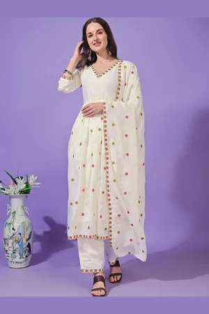 Kalini Women Ethnic Motifs Embroidered Regular Kurta with Palazzos & With Dupatta