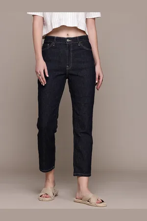 MANGO Women High-Rise Slim Fit Cropped Stretchable Jeans